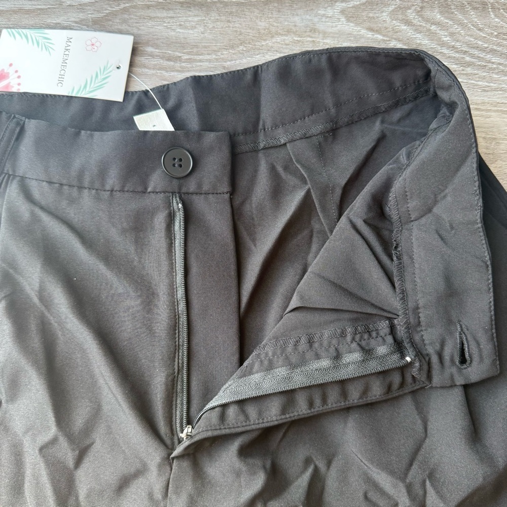 NWT MAKEMECHIC High Waist Pleated Front Stretch Wide Leg Pants - Picture 8 of 12